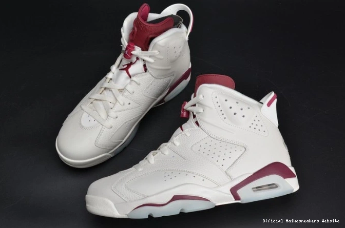 Official Maikesneakers Air Maroon white 6 Jordan 384664-116 Retro 0629